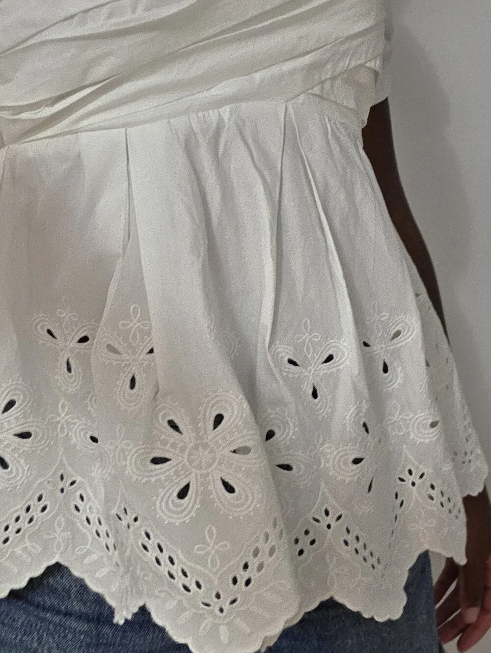 Moon River Eyelet Peplum Top - Picture 9 of 9